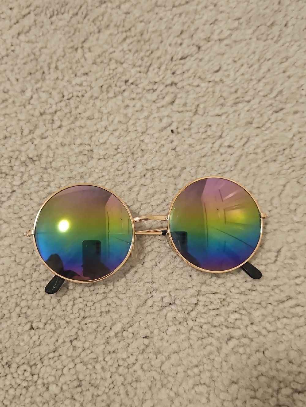 Round Rainbow Mirrored Sunglasses